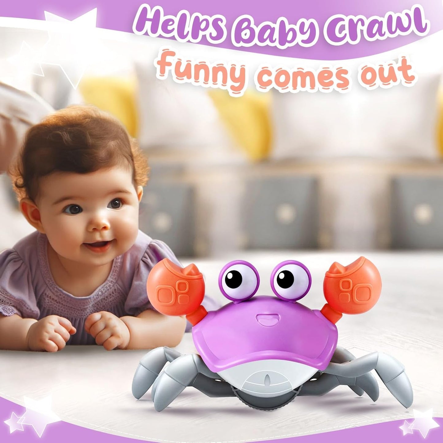 Interactive Crawling Crab Baby Toy – Tummy Time & Early Development Aid