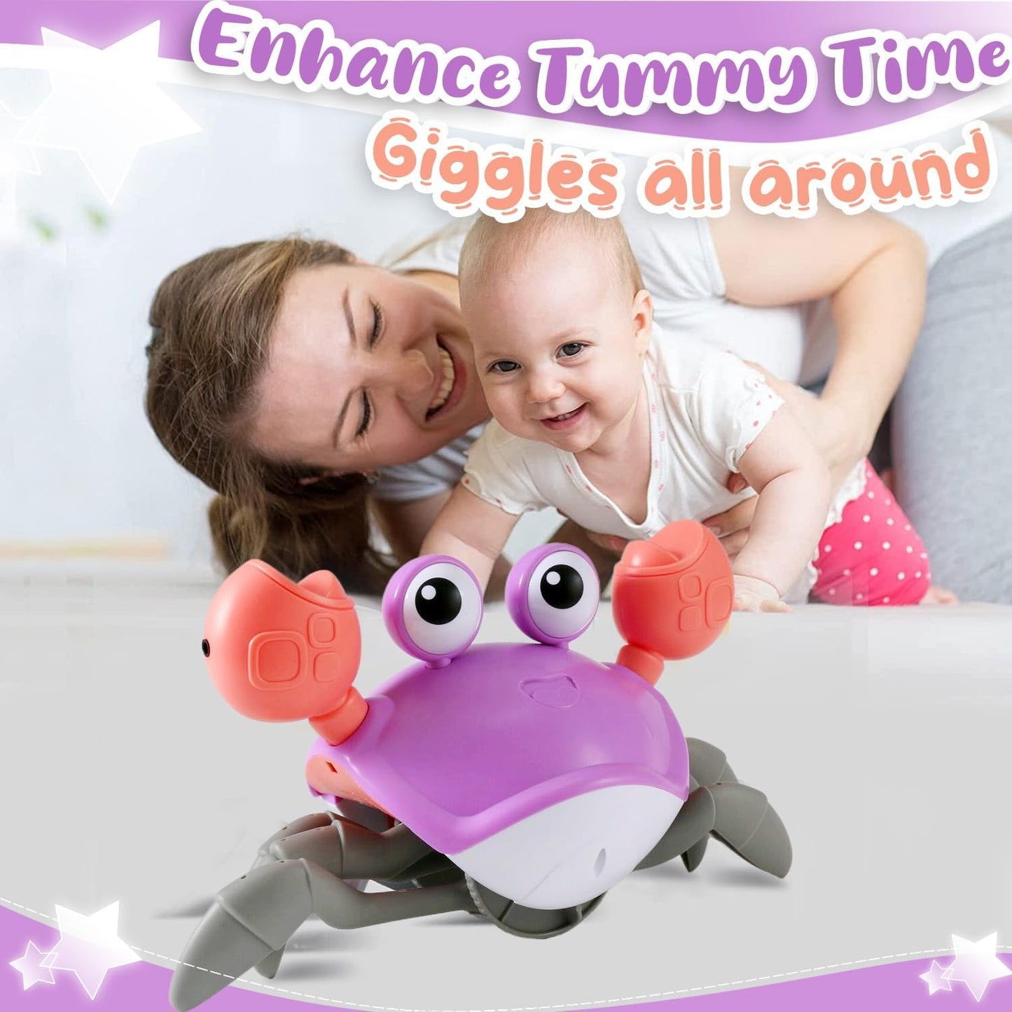 Interactive Crawling Crab Baby Toy – Tummy Time & Early Development Aid