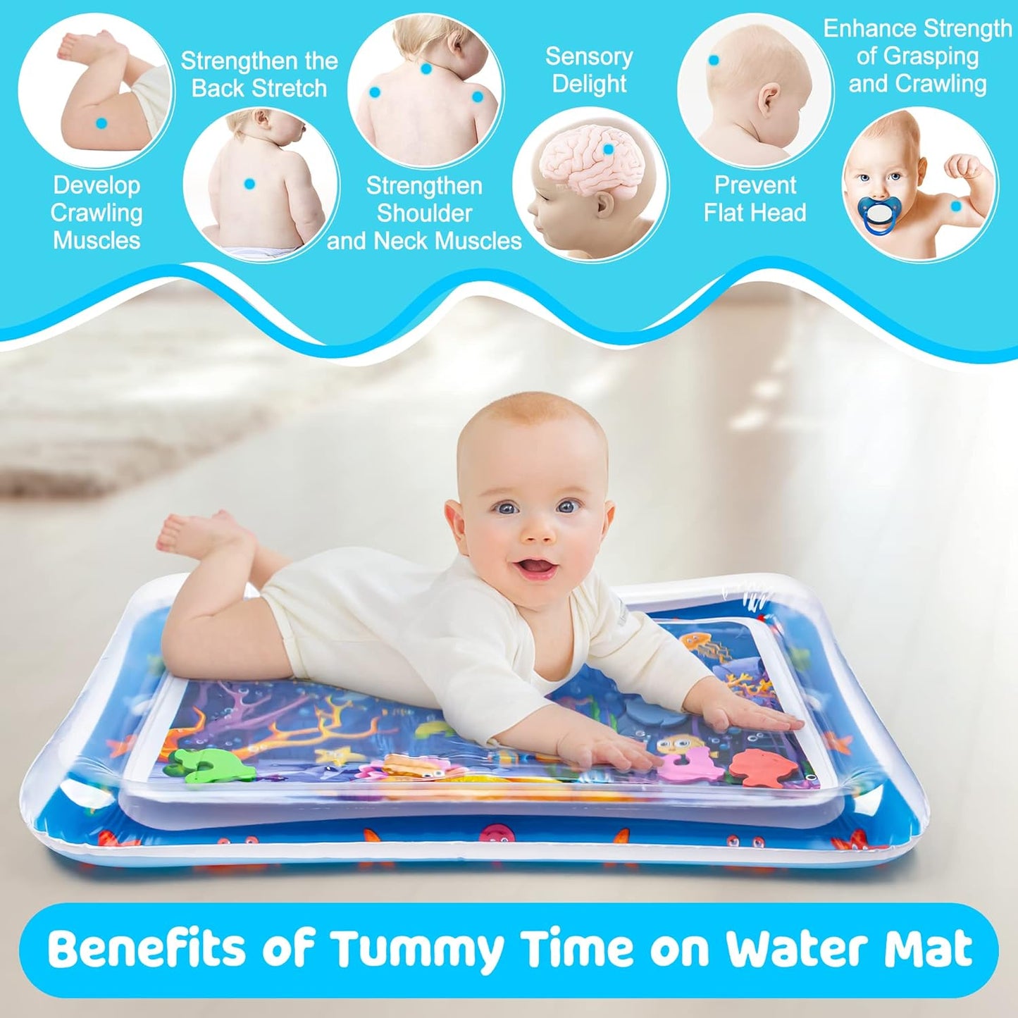 Tummy Time Water Play Mat – Sensory Development for Babies